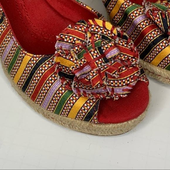 Naturalizer Berlynn multi-colored canvas elastic slingback espadrille wedge 7m - Picture 10 of 12